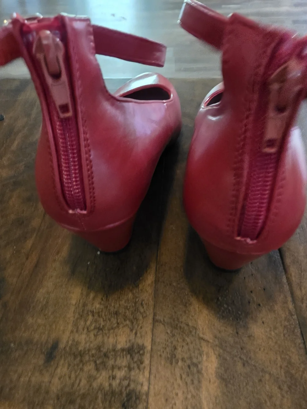 Red Wedge Heels with Ankle Strap - Women